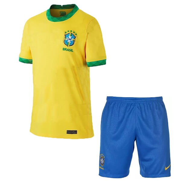 Camiseta Brasil 1ª Kit Niño 2020 Amarillo
